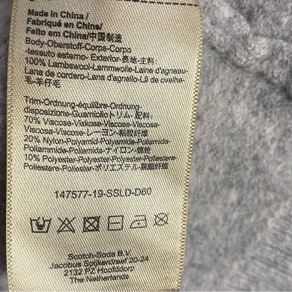 SCOTCH & SODA Lambwool Striped Long Cardigan Gray Orange - Picture 11 of 11